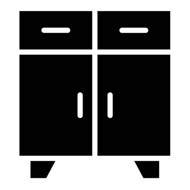 Dolap Vektörü Simgesi Tasarım İllüstrasyonu