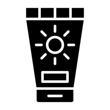 Güneş kremi Vektörü Simgesi Tasarımı Çizimi