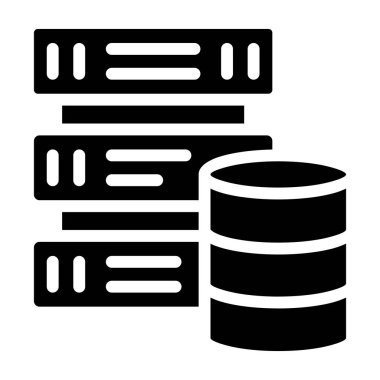 Veritabanı Vektör Simgesi Tasarım İllüstrasyonu