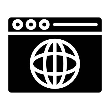 Web tarayıcı Vektör Simgesi Tasarım İllüstrasyonu
