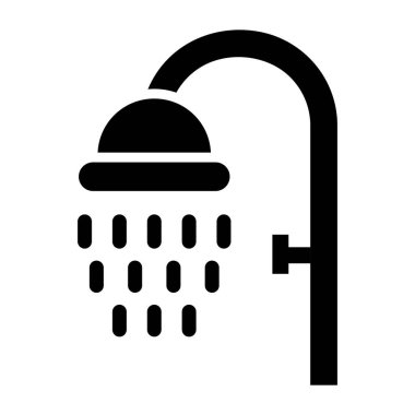 Duş Vektörü Simgesi Tasarım İllüstrasyonu