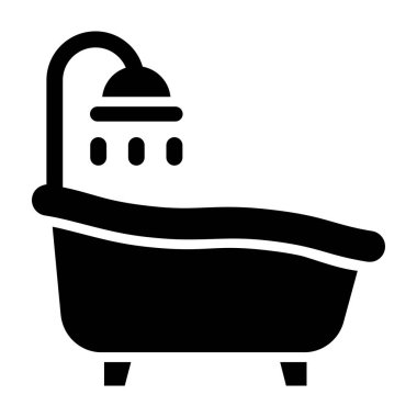 Küvet Vektörü Simge Tasarımı Çizimi