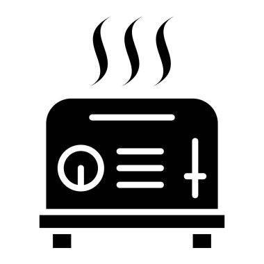 Tost Makinesi Vektörü Simgesi Tasarım İllüstrasyonu