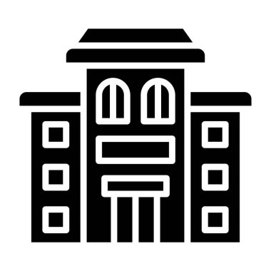 Otel Vektörü Simgesi Tasarım İllüstrasyonu