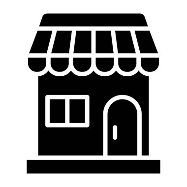 Dükkan Vektörü Simgesi Tasarım İllüstrasyonu
