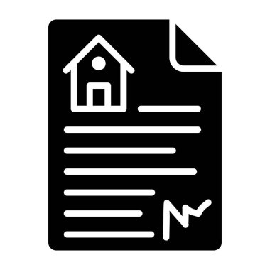 Ev belgesi Vektör Simgesi Tasarım İllüstrasyonu