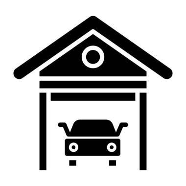 Garaj Vektörü Simgesi Tasarım İllüstrasyonu