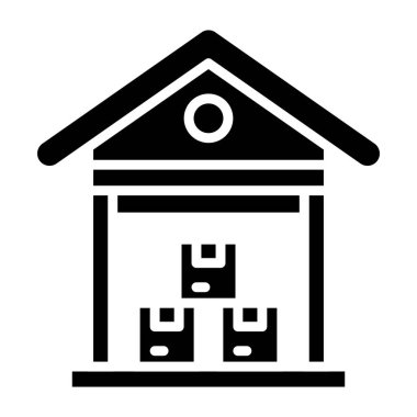 Depo Vektörü Simgesi Tasarım İllüstrasyonu