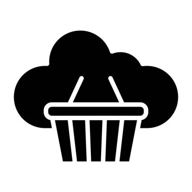 Sepet Vektörü Simgesi Tasarım İllüstrasyonu