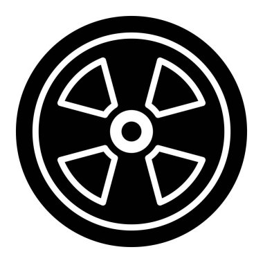 Nükleer Vektör Simgesi Tasarım İllüstrasyonu