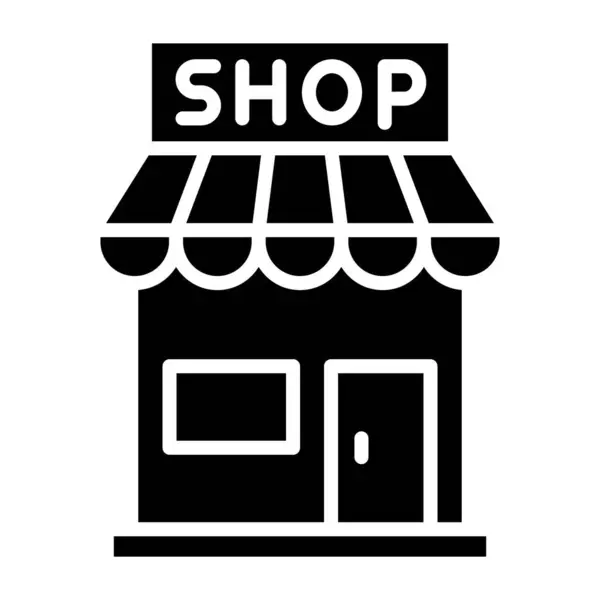 Dükkan Vektörü Simgesi Tasarım İllüstrasyonu