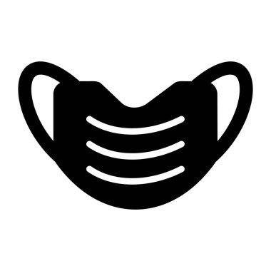 Tıbbi maske Vektör Simgesi Tasarım Çizimi