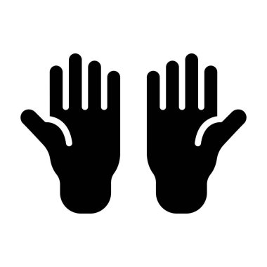 Eldiven Vektörü Simgesi Tasarım Çizimi