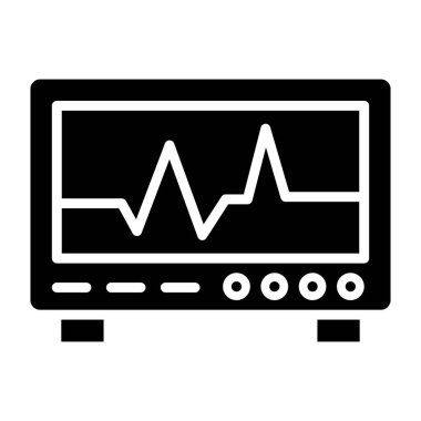 Ecg monitörü Vektör Simgesi Tasarım İllüstrasyonu