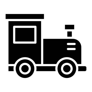 Tren Motoru Vektör Simgesi Tasarım İllüstrasyonu