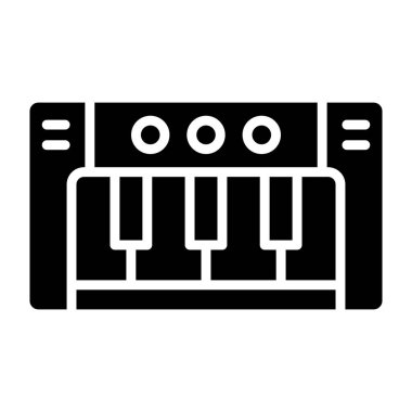 Piyano Vektörü Simgesi Tasarım İllüstrasyonu
