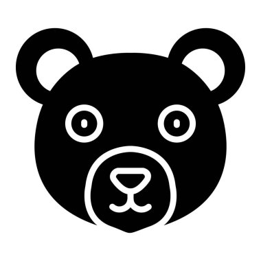 Ayı Vektörü Simgesi Tasarım İllüstrasyonu