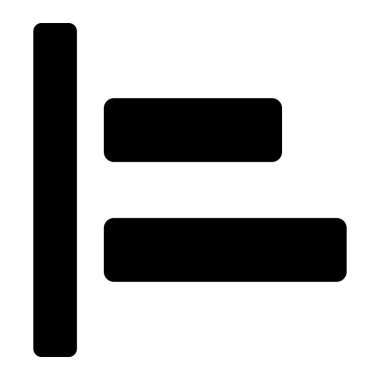 Sol Hizalama Vektörü Simgesi Tasarım İllüstrasyonu