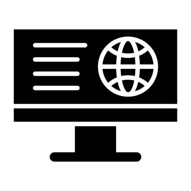 Çevrimiçi İş Vektörü Simgesi Tasarım İllüstrasyonu