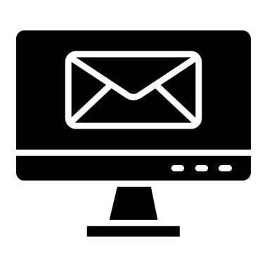 E- posta Vektörü Simgesi Tasarım İllüstrasyonu