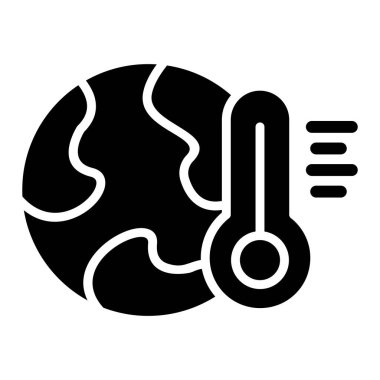 Küresel Isınma Vektörü Simgesi Tasarım Çizimi