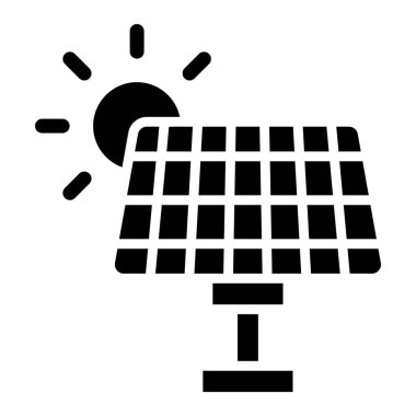 Güneş Paneli Vektör Simgesi Tasarım İllüstrasyonu