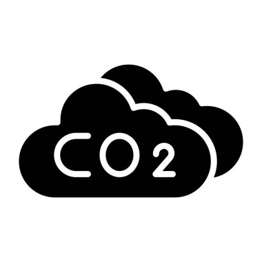 CO2 Bulut Vektörü Simge Tasarımı Çizimi