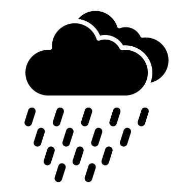 Yağmur Vektörü Simgesi Tasarım Çizimi