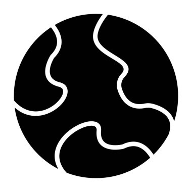 Dünya Vektörü Simgesi Tasarım İllüstrasyonu