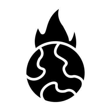 Alev Vektörü Simgesi Tasarım İllüstrasyonu