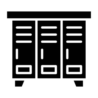 Dolap Vektörü Simgesi Tasarım İllüstrasyonu