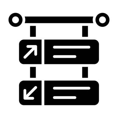 Yön İşareti Vektör Simgesi Tasarım İllüstrasyonu