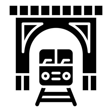 Tren Tüneli Vektör Simgesi Tasarım İllüstrasyonu