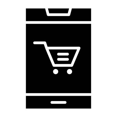 Çevrimiçi alışveriş vektörü Simge Tasarım İllüstrasyonu