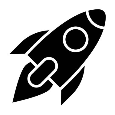 Roket Vektör Simgesi Tasarım Çizimi