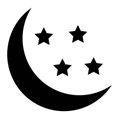 Yarım Ay Vektör Simgesi Tasarım Çizimi