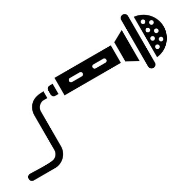 Mikrofon Vektör Simgesi Tasarım İllüstrasyonu