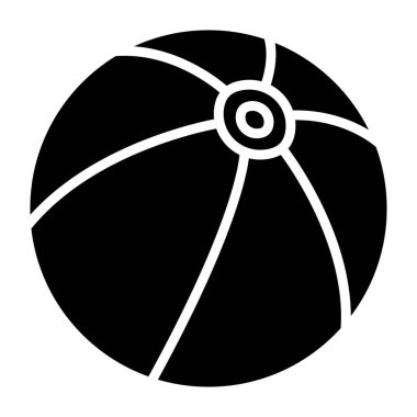 Plaj Topu Vektör Simgesi Tasarım Çizimi