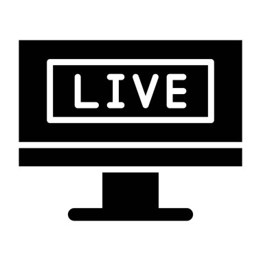 Canlı Yayın Vektörü Simgesi Tasarım İllüstrasyonu