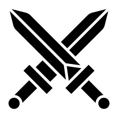 Kılıç Vektörü Simgesi Tasarım İllüstrasyonu