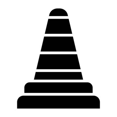 Trafik Konisi Vektör Simgesi Tasarım İllüstrasyonu