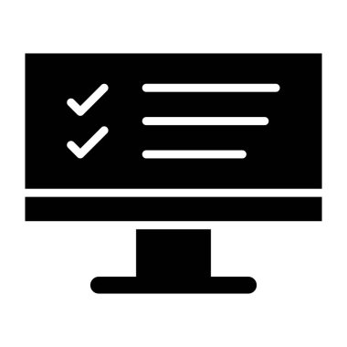 Çevrimiçi Anket Vektör Simgesi Tasarım İllüstrasyonu