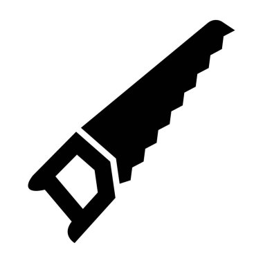 El Testere Vektör Simgesi Tasarım İllüstrasyonu