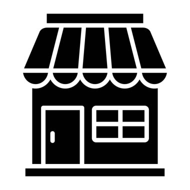 Dükkan Vektörü Simgesi Tasarım İllüstrasyonu