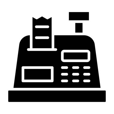 Kasiyer Makine Vektör Simgesi Tasarım İllüstrasyonu