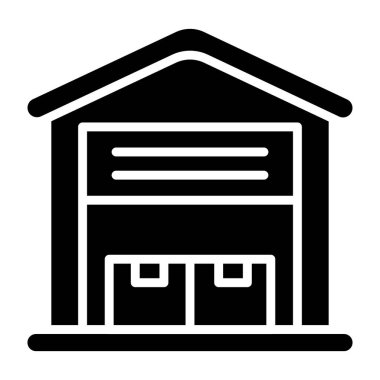 Depo Vektörü Simgesi Tasarım İllüstrasyonu