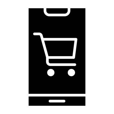 Çevrimiçi alışveriş vektörü Simge Tasarım İllüstrasyonu