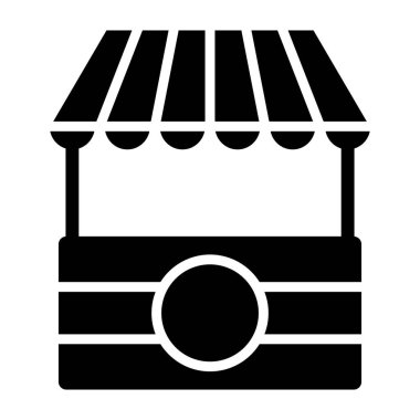 Gıda Standı Vektör Simgesi Tasarım Çizimi