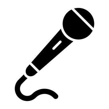 Mikrofon Vektör Simgesi Tasarım İllüstrasyonu