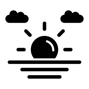 Sabah Vektörü Simgesi Tasarım İllüstrasyonu